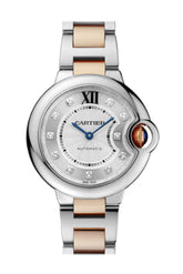 Cartier Ballon Bleu 33Mm Diamond Dial Steel Rose Gold We902061 Watch